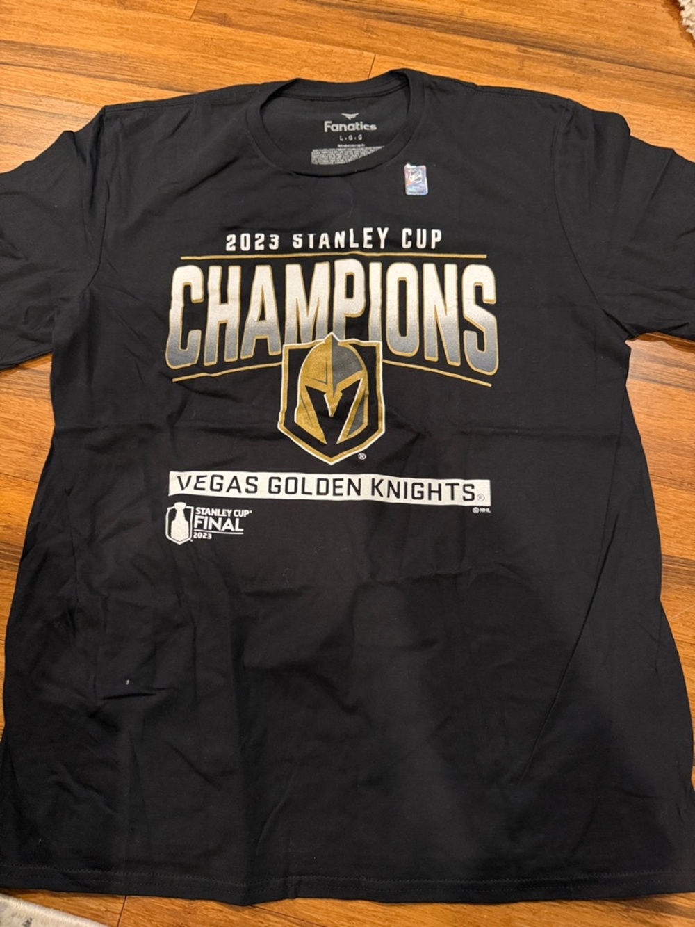 Fanatics Vegas Golden Knights Black 2023 Stanley Cup Champions Tee